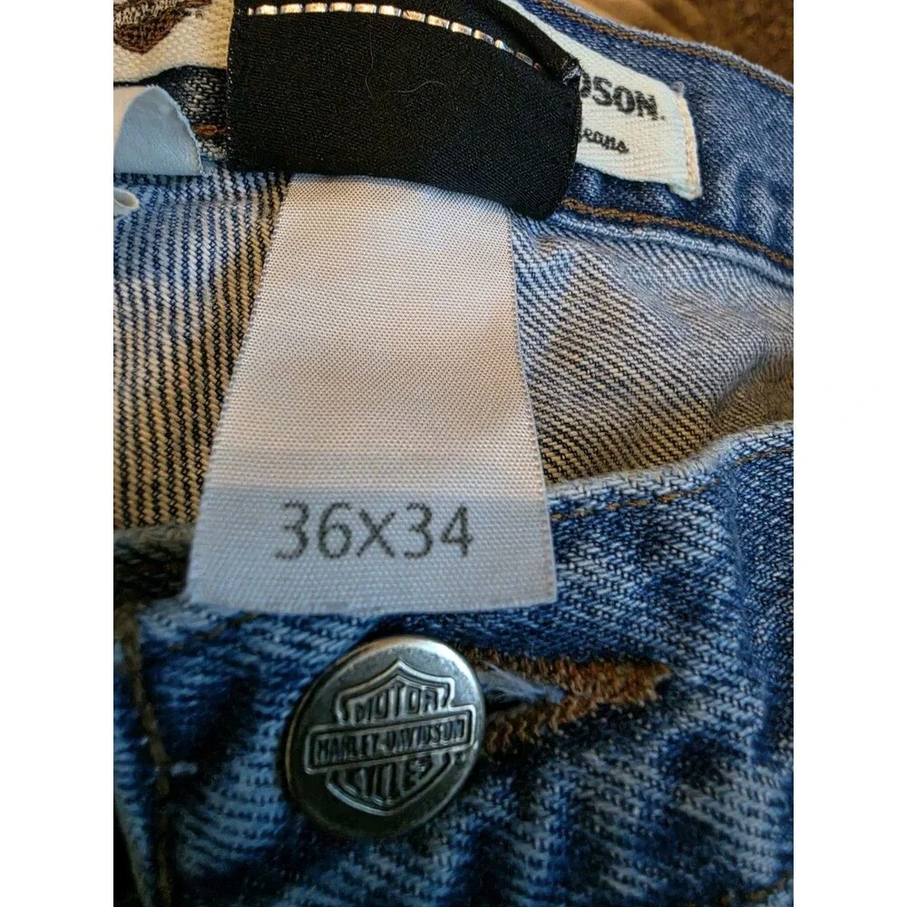 Y2K Vintage Harley Davidson Men’s Light Wash Relaxed Fit Jeans Size 36x34